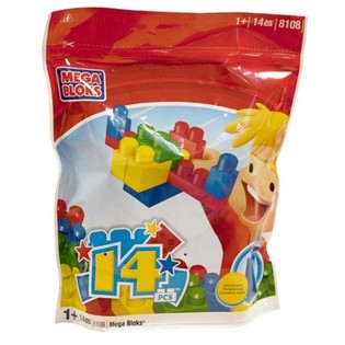 Mega Bloks 8108 - Rakennuspalikkapussi suuret palikat (14 osaa)
