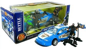 Poliisi-leikkisetti Kitka-autolla ja Hahmoilla