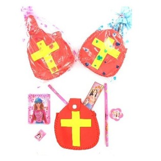 Täytetty Sinterklaas-hiippapussi kirjoitusvälineillä (12 kpl)