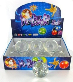 Glitter-pomppupallo - 6 cm (12 kpl)