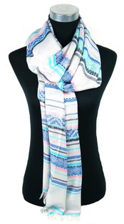 Ylellinen Ibiza-tyylinen Huivi Hopea/Sininen/Lohi (1 kpl)