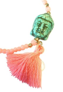 Vaaleanpunainen Buddha-rannekoru Ibiza-tyyliin (1 kpl)