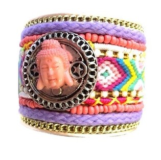 Ylellinen Ibiza-tyylinen Moniv&auml;rinen Buddha-rannekoru (1 kpl)
