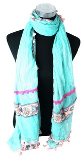 Ylellinen Ibiza-tyylinen huivi turkoosi (1 kpl)