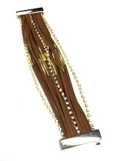 Ibiza-tyylinen Rannekoru Ruskea/Kulta (1 kpl)