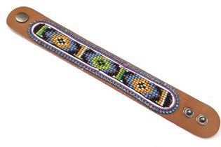 Nahkainen Rannekoru Aztec Siniset Strassit (1 kpl)