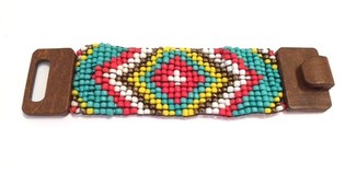 Ibiza Aztec Puulukollinen Rannekoru Keltainen (1 kpl)