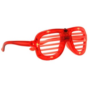 SHUTTER SHADES LED-valolla varustetut lasit - Väri: Punainen (12 kpl)