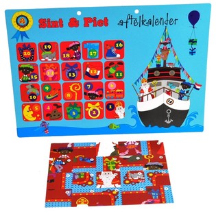 Sinterklaas & Piet -l&auml;ht&ouml;laskentakalenteri - Malli 2 (9 kpl)