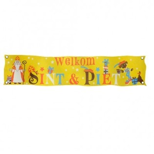 TERVETULIAISBANNERI SINTERKLAAS & PIET XXL 300 X 60 CM (7 kpl)