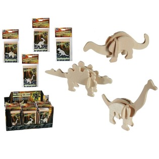 Puinen dinosaurus 3D-palapeli telineessä (72 kpl)