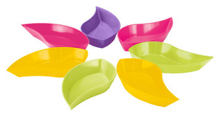 Zak! Designs Flora Lehti Snack-kulhosetti, 7-osainen (1 setti)