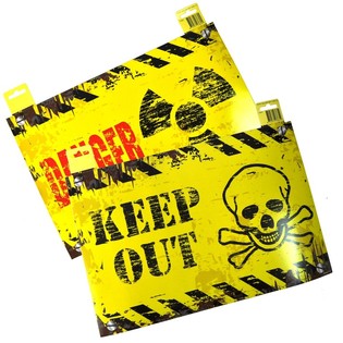 KORISTEELLINEN OVIKYLTTI - "DANGER" / "KEEP OUT" (12 kpl)