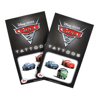 3-osainen Disney Autot 2 Lasten Tatuointisetti (50 kpl)