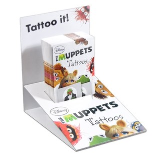 2-osaiset Disney-tatuointitarrat myyntitelineess&auml; - Teema: Muppetit (50 kpl)