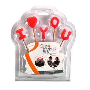 I LOVE YOU -KYNTTIL&Auml;T L&Auml;PIPAINOPAKKAUKSESSA (12 kpl)