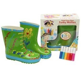 FUNKY WELLIES - V&Auml;RIT&Auml; OMAT SAAPPAASI - VIHRE&Auml; / KOKO: 28