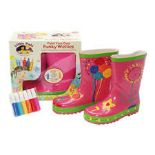 FUNKY WELLIES - VÄRITÄ OMAT SAAPPAASI - VAALEANPUNAINEN / KOKO: 30