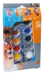 SES Clowny Vesiliukoinen Kasvomaalaussetti (10 v&auml;ri&auml;) (1 kpl)