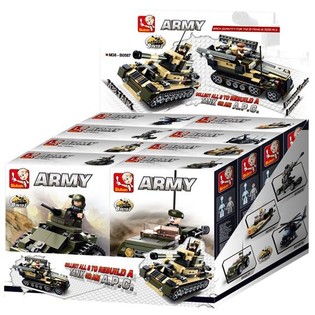 Sluban Armeijan tankki tai APC-miehist&ouml;nkuljetusvaunu 8-in-1 M38-B0587 (1 display / 8 kpl)