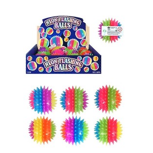 ISOT NEON SPIKEY VALAISEVAT POMPPUPALLOT, 7,5 cm. DISPLAYSSA (12 kpl)