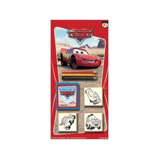 Suuri Disney Cars V&auml;ri- ja Leimasetti Kortilla (24 kpl)