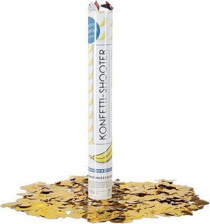 Konfettitykki Banaani &ndash; V&auml;ri: keltainen - 40 cm - party popper (10 kpl)