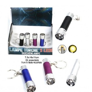 5 LED-taskulamppu Avaimenper&auml;ll&auml; Display-pakkauksessa (24 kpl)