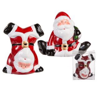KERAAMISET JOULUPUKIT LAHJALAATIKOSSA, n. 9 cm (24 kpl)