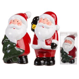KERAAMISET JOULUPUKIT LAHJAPAKKAUKSESSA, n. 9 cm (24 kpl)