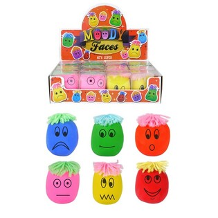 Isot Moody Faces Puristelupallot / Stressipallot Display (12 kpl)