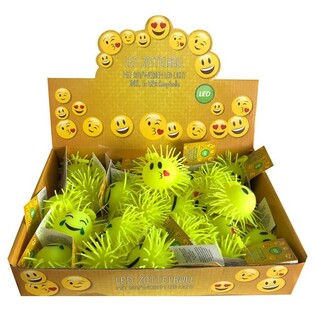 Valaisevat Smiley Puffer-pallot Display-laatikossa (12 kpl)