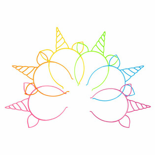 Yksisarvinen Tiara / Panta, Neon-v&auml;rien sekoitus (24 kpl)