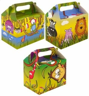 Ateriaboksi lapsille &ndash; Viidakkoteema &ndash; 14 x 9,5 x 18 cm (12 kpl)