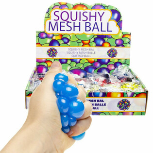 SQUISHY-VERKKOPALLO - Halkaisija: 5 CM - V&Auml;RIKK&Auml;&Auml;T MIX-V&Auml;RIT MYYNTITELINEESS&Auml; (24 kpl)