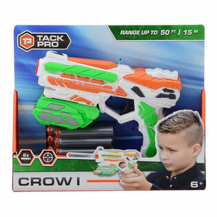 Tack Pro Crow I -pistooli ja 6 pehme&auml;&auml; nuolta