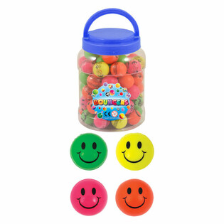 Smiley-pompupallot &Oslash;3,3cm - 72 kpl purkki