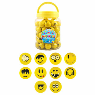Smiley Funny Faces Pomppupallot &Oslash;3,3cm Purkissa (72 kpl)