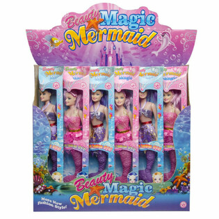 Taianomainen Merenneito Mermaid-nukke Display-laatikossa (12 kpl)