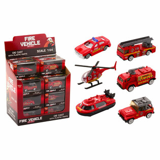Pikkuautot Paloauto-lajitelma Die Cast - Mittakaava 1:64 - Telineessä (24 kpl)