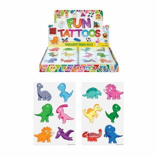 FUN TATTOOS - MALLI: DINOSAURUS DISPLAY-LAATIKOSSA (96 kpl)