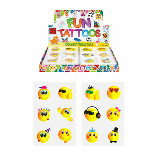 Smiley-tatuoinnit myyntitelineess&auml; (96 kpl)