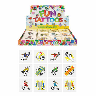 FUN TATTOO'S - Jalkapallo-display (48 kpl 12:n pakkauksia)