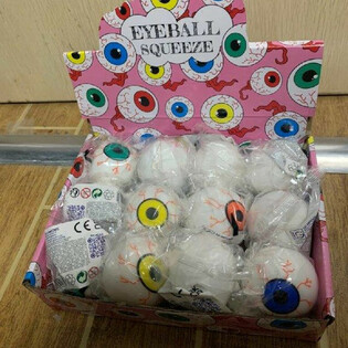 Puristettava Silm&auml;muna Squeeze Eyeball Esittelytelineess&auml; (12 kpl)
