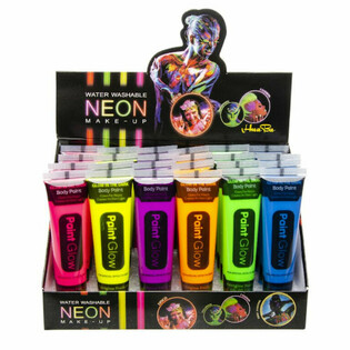 NEON Glow in the Dark Kasvomaali - UV-aktiivinen (24 kpl display)