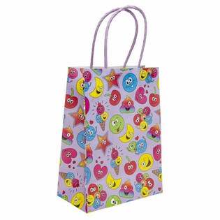 Smiley-paperilahjapussit - 16x9x22 cm (12 kpl)