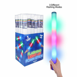 LED-vaahtomuovitikut - Moniv&auml;rinen juhlatikku display-laatikossa (24 kpl)