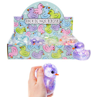 PURISTETTAVA ANKKA SQUEEZE DUCK - MIX V&Auml;RIT - TELINEESS&Auml; (12 kpl)