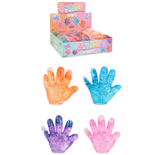 Puristusk&auml;si Squeeze Hand - Moniv&auml;rinen - Display-laatikossa (12 kpl)