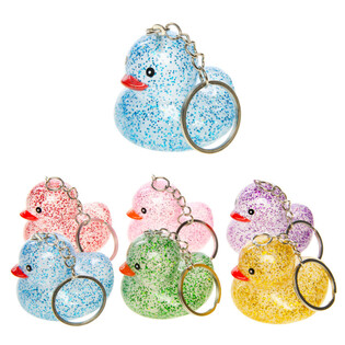 Glitter Ankka -avaimenper&auml;t - V&auml;riyhdistelm&auml; (12 kpl)